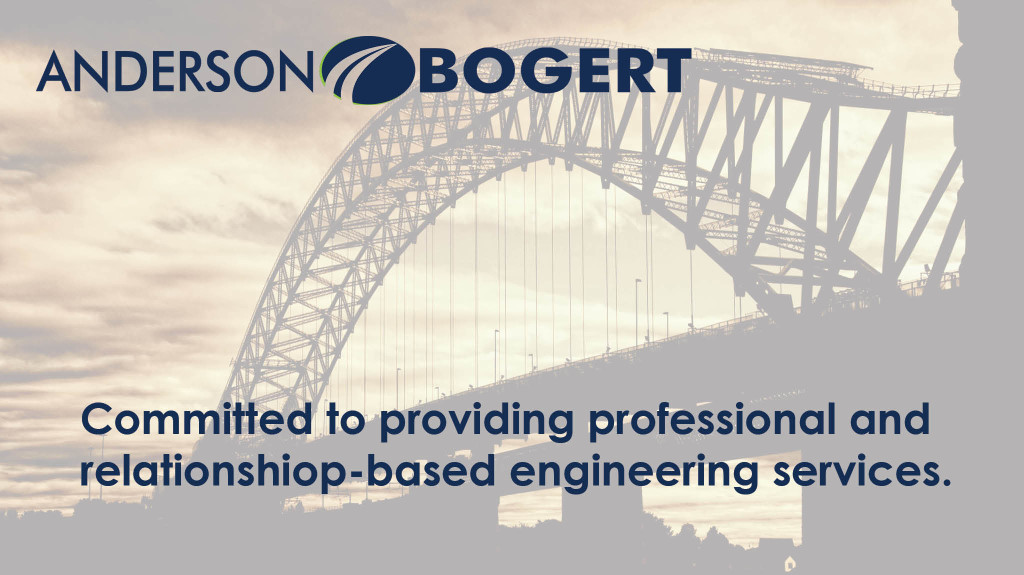 Slide depicting a bridge and showcasing the Anderson Bogert's commitment to relationship