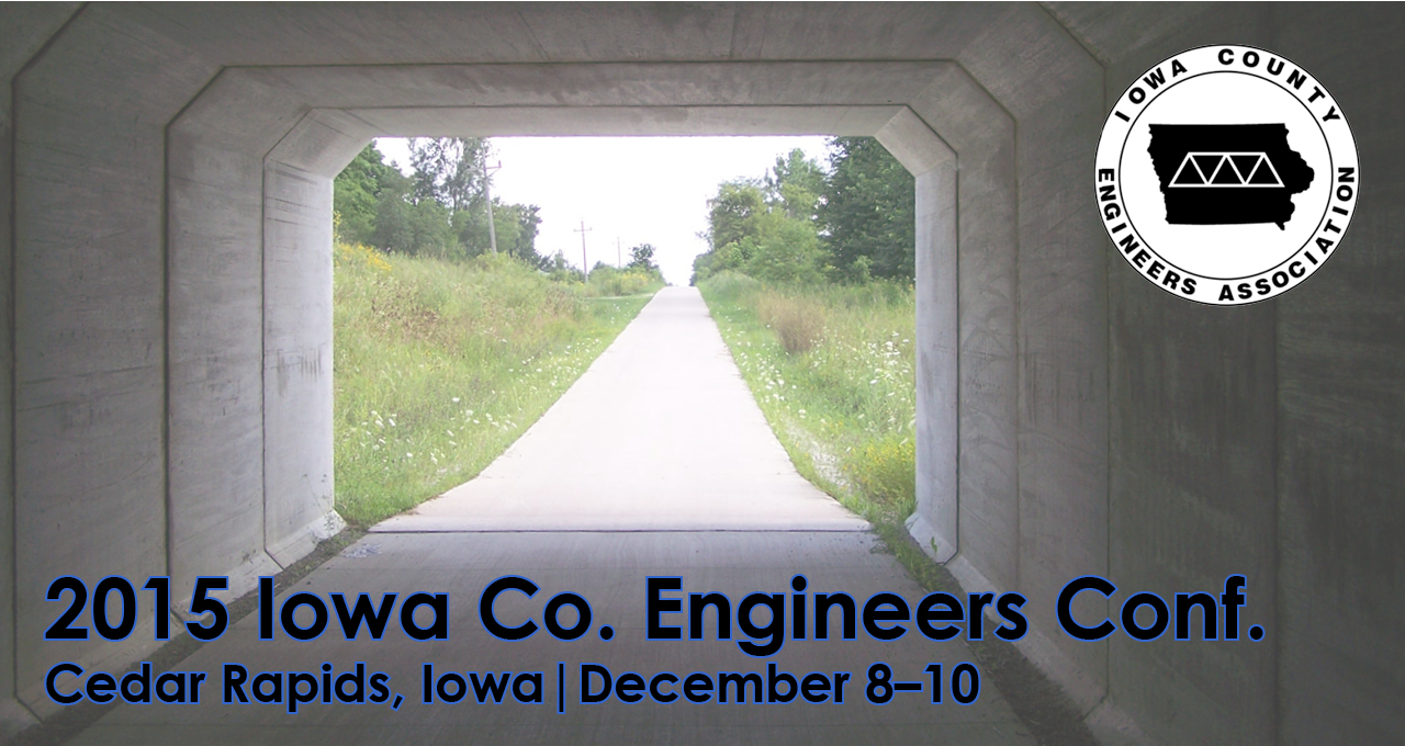 Header advertising the 2015 Iowa County Engineers Conference